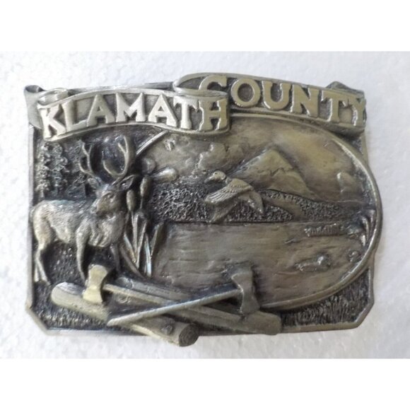 Siskiyou Buckle Co. Other - Vintage 1983 Klamath County Oregon 3D Belt Buckle Limited Edition Siskiyou
